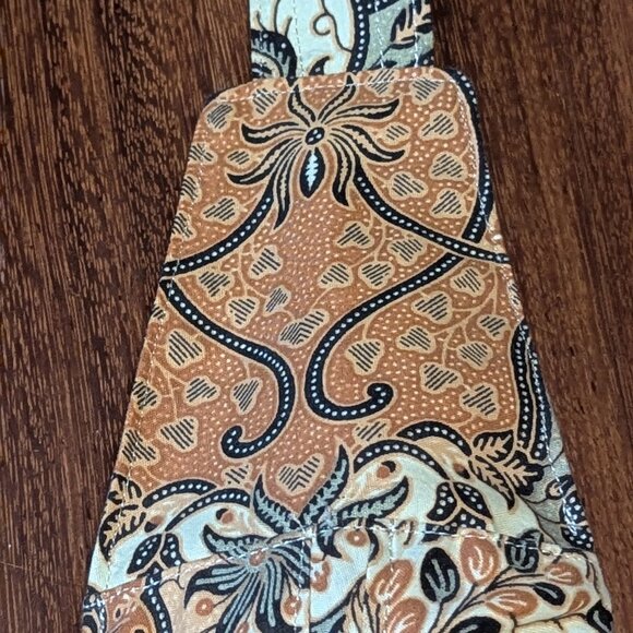 HOMEMADE CROSSBODY BAG-BEAUTIFUL EXOTIC FABRIC-BROWNS/TANS/SAGE-UNUSED - Picture 8 of 11
